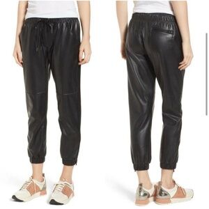 David Lerner/ Evereve Vegan Leather Joggers S